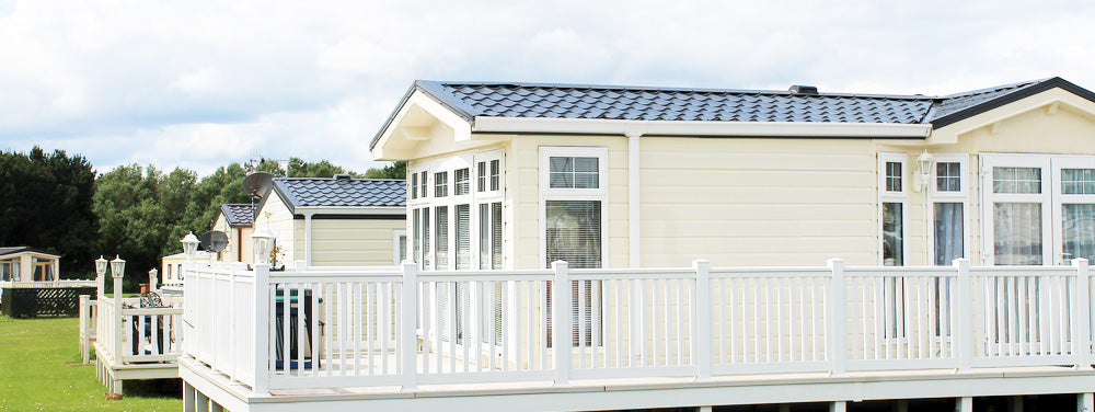 Static Caravan in the sun.