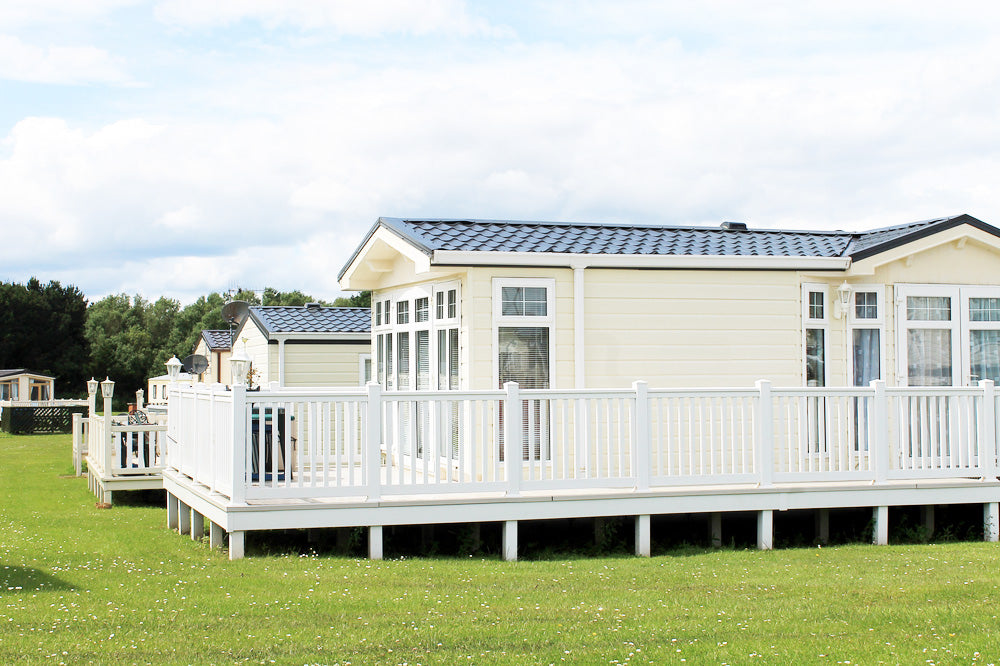 Static Caravan in the sun.